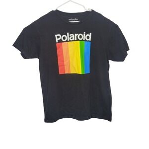 POLAROID Short Sleeve Black Logo‎ T-Shirt Men's XL Graphic